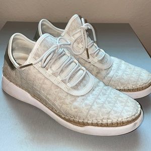 Michael Kors Logo Sneakers with Gold Metallic Accents Size 10